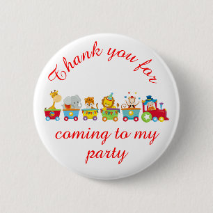 Animal Circus Train Kids 'Thank you for coming' 6 Cm Round Badge