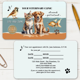 Animal Clinic Veterinary Appointment Business Card