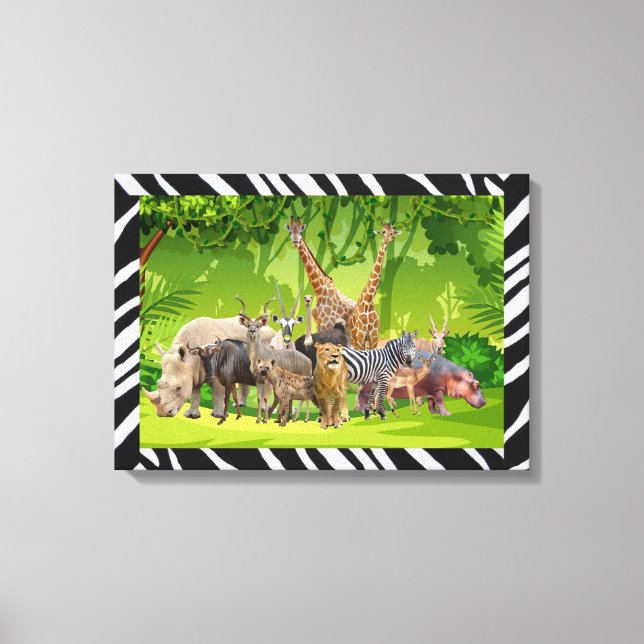 Animal Collection Animated Green Wall Art (Front)