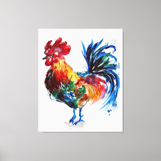Animal Colourful Chicken Art Design | Animal Love Canvas Print