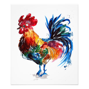 Animal Colourful Chicken Art Design Special Gift Photo Print