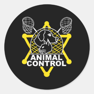 Animal Control Officer Catcher Cats Dogs Funny  Classic Round Sticker