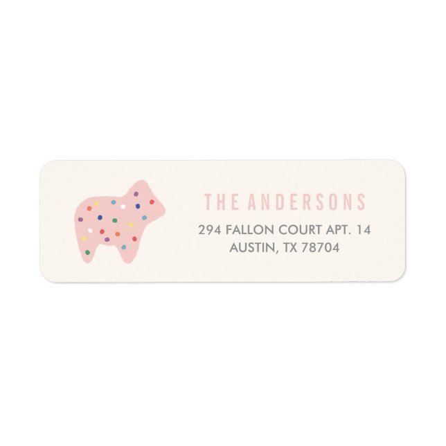 Animal Cookie Address Label - Bubblegum (Front)