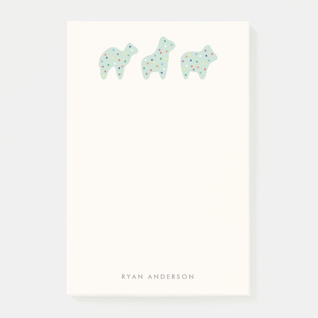 Animal Cookie Parade Kid's Post-it - Mint Notes (Front)