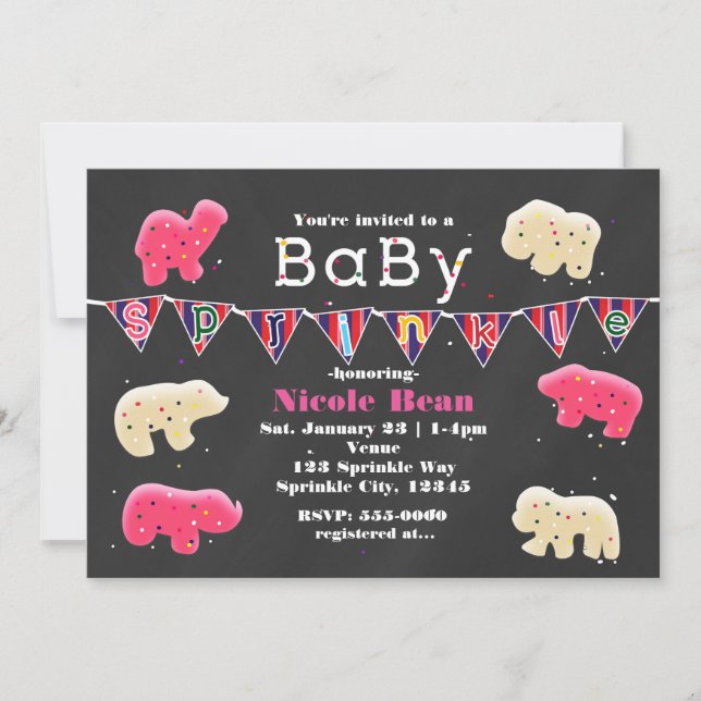 Animal Cookies Baby Shower Sprinkle Invitations (Front)