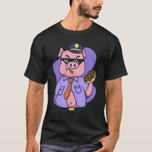 Animal Cop Pig American Police Officer Policeman T-Shirt
