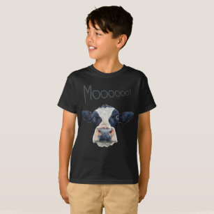 Animal Cow Face Kid's Basic Dark T-Shirt