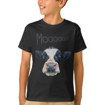 Animal Cow Face Kid's Basic Dark T-Shirt