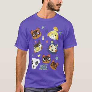 Animal Crossing Cute Pet Friends Nintendo Big Face T-Shirt