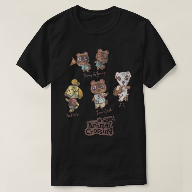Animal Crossing New Horizons Group Shot Names Prem T-Shirt (Design Front)
