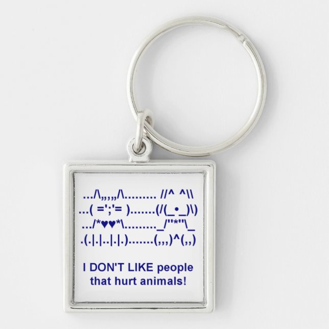 Animal cruelty Pet Dog Cat Keychain (Front)