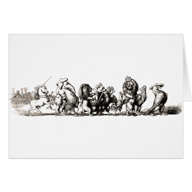 Animal Cute Art Unicorn Elephant Lion Zoo (Front Horizontal)