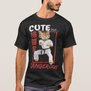 Animal Cute Dangerous Love Cat Karate Taekwondo T-Shirt