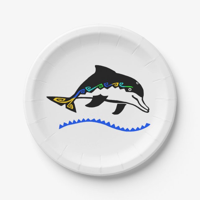 Animal - Cute - DOLPHIN - Nature - Party - Paper Plate (Front)