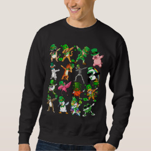 Animal Dabbing St Patricks Day Dog Cat Rabbit Unic Sweatshirt