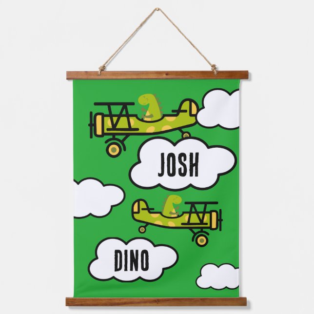 Animal Dinosaur Pilot Nursery Art Hanging Tapestry (Front)