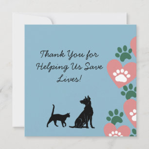 Animal Dog and cat rescue Thank You Card