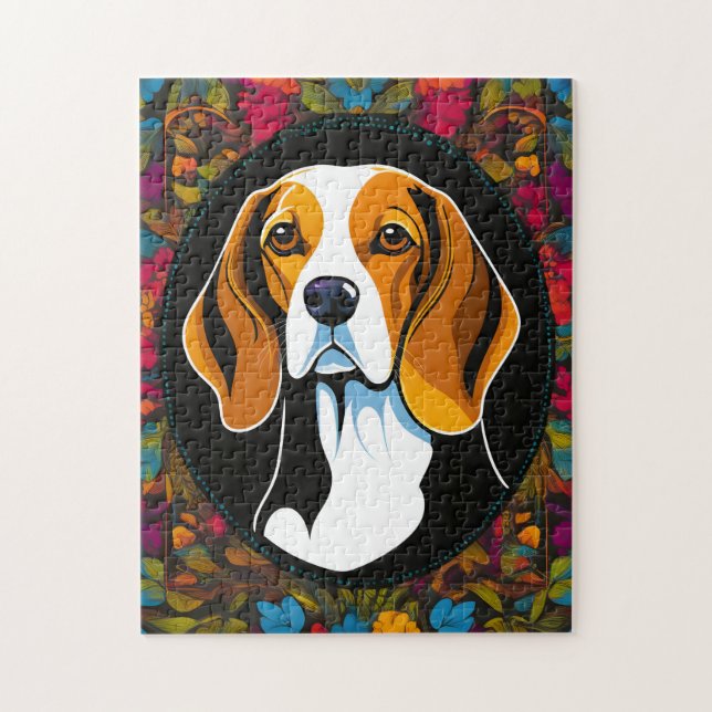 Animal Dog Beagle Vibrant Jigsaw Puzzle (Vertical)