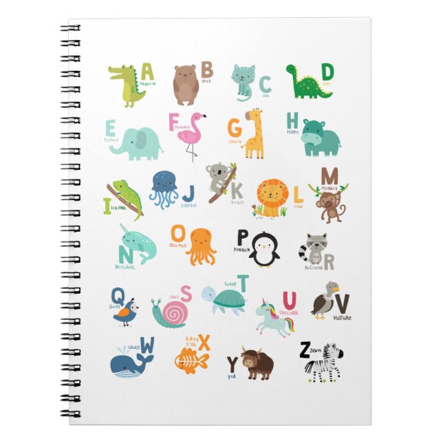 Animal Doodle Alphabet Notebook (Front)