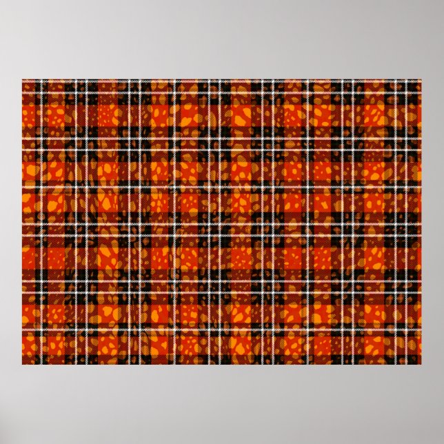Animal Dots Plaid Mix Pattern Seamless Art. Fabric Poster (Front)