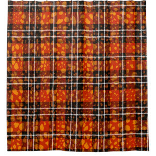 Animal Dots Plaid Mix Pattern Seamless Art. Fabric Shower Curtain