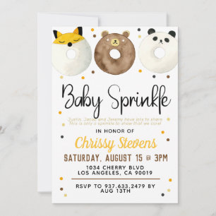 Animal Doughnut Baby Sprinkle Shower Invitation