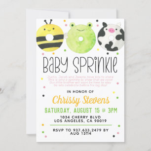 Animal Doughnut Baby Sprinkle Shower Invitation