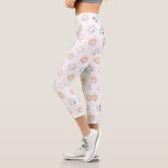 Animal Doughnuts And Sprinkles Cute Capri Leggings<br><div class="desc">Pastel cute animal doughnut illustrations paired with sprinkles on a white background. Check our store for more matching items.</div>