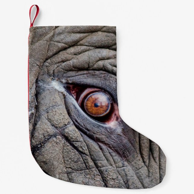 Animal elephant eye close up small christmas stocking (Front)