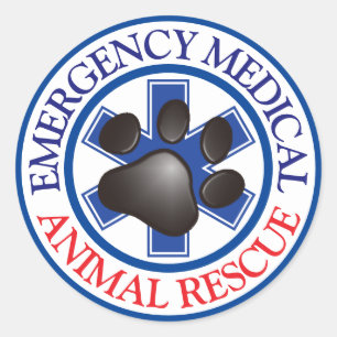 Animal Emergency Medical RESCUE CLASSIC ROUND S C Sticker