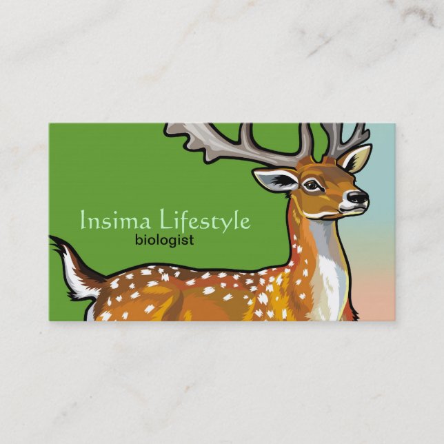 animal fallow deer business card (Front)