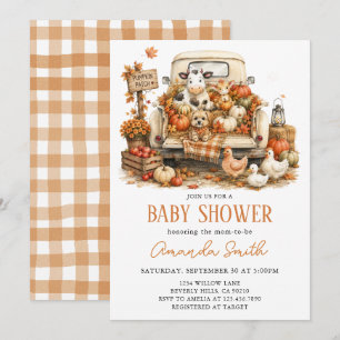 Animal Farm Pumpkin Patch Baby Shower Invitation