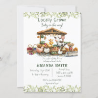 Animal Farmers Market Locally Grown Baby Shower 