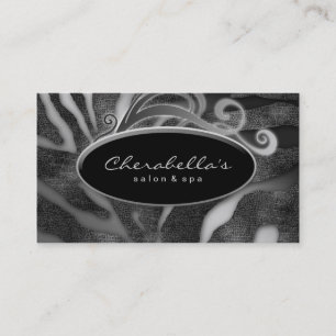 Animal Fashion Salon Spa Business Card Zebra Grey