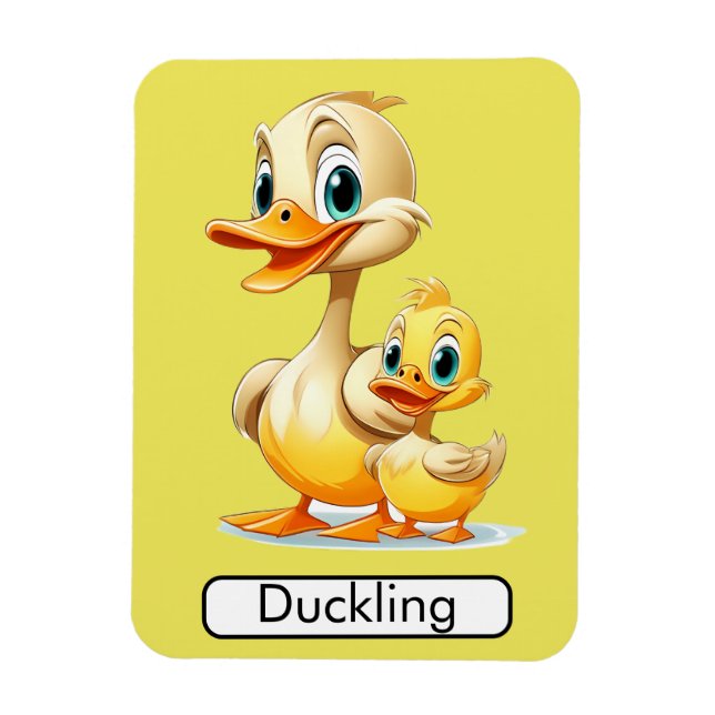 Animal Flashcard Duck/ Dukilng, kids, Learning Magnet (Vertical)