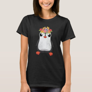 Animal  Flowers Antarctica Zoo Animal Cute Penguin T-Shirt
