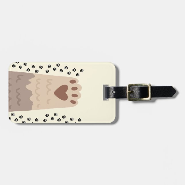 animal foot print  luggage tag (Front Horizontal)