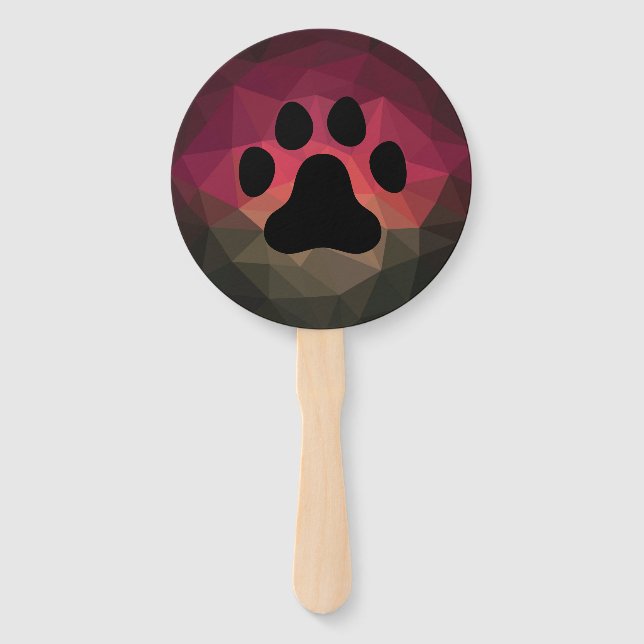 Animal footprint, cat/dog paw hand fan (Front)