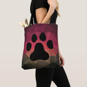Animal footprint, cat/dog paw tote bag