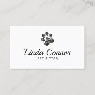 Animal Footprint Dog Grooming or Pet Sitter  Business Card