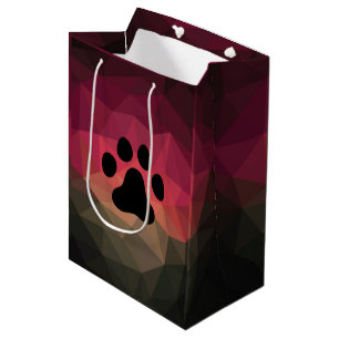 Animal footprint, pet paw, geometric design medium gift bag