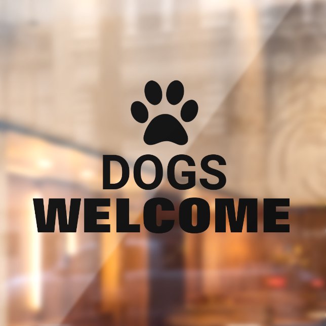 Animal Friendly Dogs Welcome Business Glass (Sheet 2)
