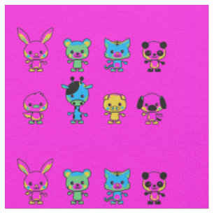 Animal Friends Artwork Fabric