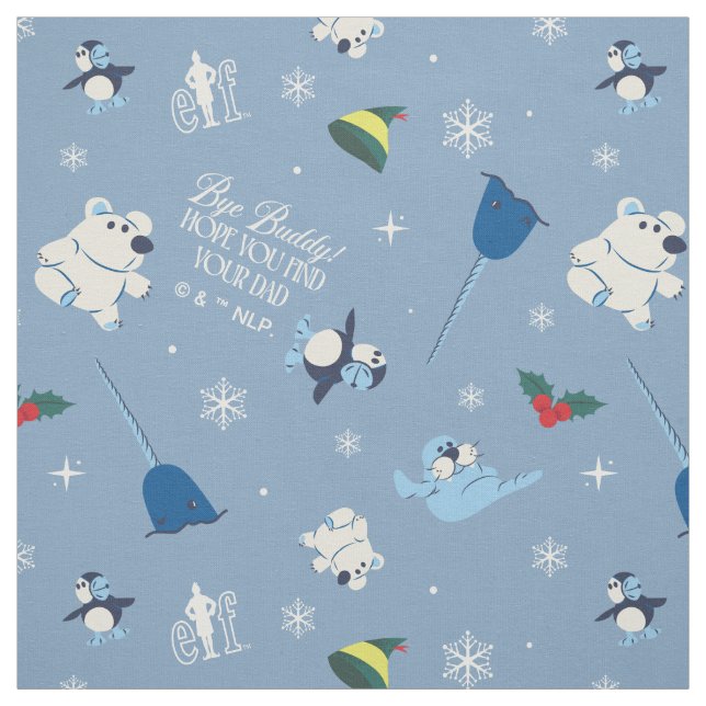 Animal Friends "Bye Buddy" Winter Pattern Fabric (Swatch)