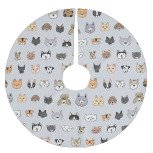 Animal Fun: Cats Dogs Doodle Mix Brushed Polyester Tree Skirt