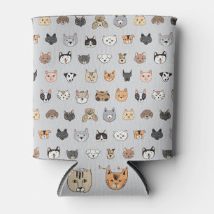 Animal Fun: Cats Dogs Doodle Mix Can Cooler