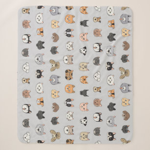 Animal Fun: Cats Dogs Doodle Mix Sherpa Blanket