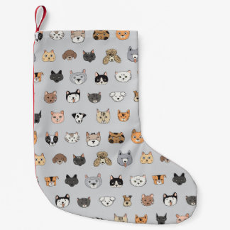 Animal Fun: Cats Dogs Doodle Mix Small Christmas Stocking