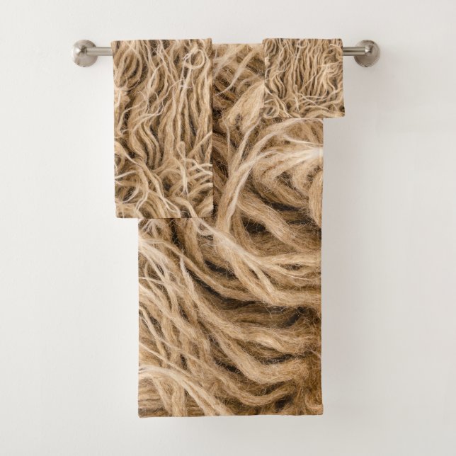 Animal fur bath towel set (Insitu)