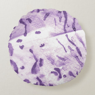 Animal Geometric Textured. Lavender Cross Lines. L Round Cushion